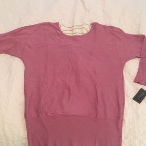 Dusty rose sweater with Gold chain embellishments